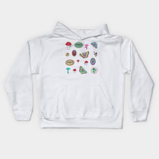 Butterfly Mushroom Forest Kids Hoodie